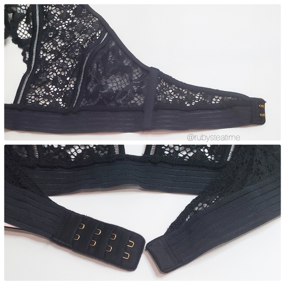 VICTORIA'S SECRET Very Sexy Floral Lace Halter Bralette -Black, XS, New with Tag - Picture 6 of 9